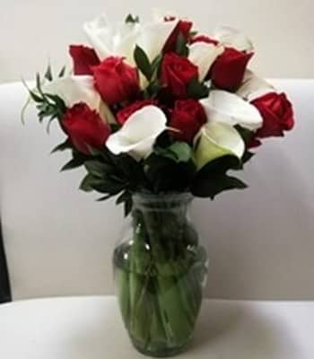 For Any Occasion - Red Roses with Calla Lilies